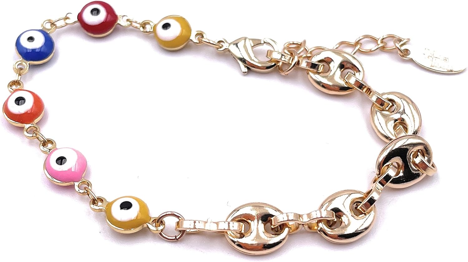 SIFRIMANIA Evil Eye Mariner Chain Colorful Bracelet, Protection Jewelry for Women