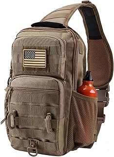 Tactical Shoulder Sling Bag, Small Chest Pack, 13L Backpack for Men Outdoor Sports, Coyote