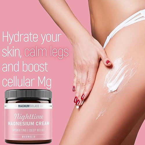 Miniatura 3 de Loción de magnesio  Crema de magnesio nocturna  Aplicar en piernas, brazos o pecho  Cloruro de magnesio tópico  Hecho en Estados Unidos y seguro