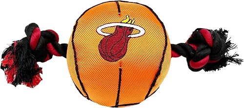 Miniatura 10 de Pets First NBA SAN Antonio Spurs - Juguete de baloncesto resistente de nailon para mascotas con cuerdas de remolcador y chirriador interior