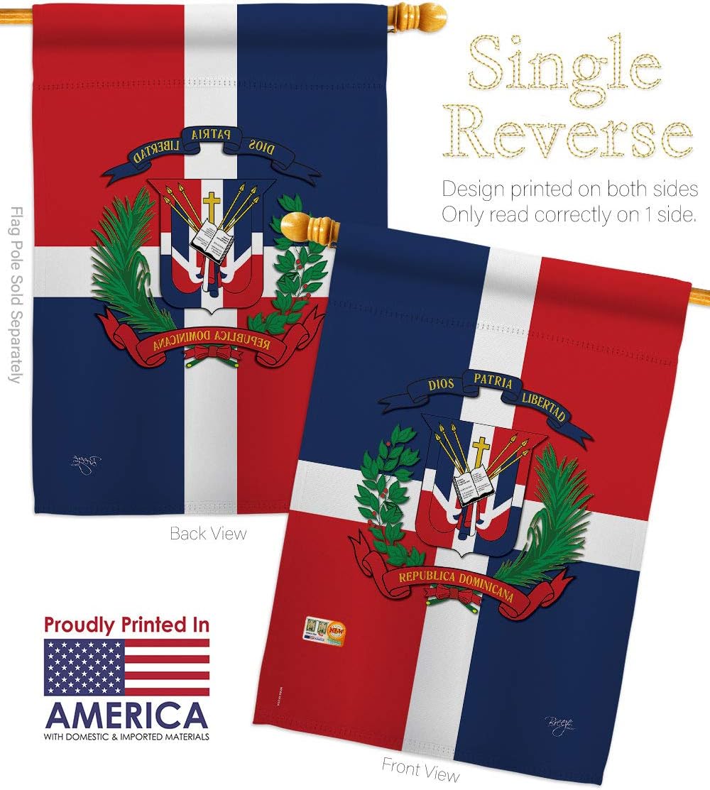 Dominican Republic House Flag Dowel Set Regional Nationality Nation International World Country Particular Area Small Decorative Gift Yard Banner Made In USA 28 X 40