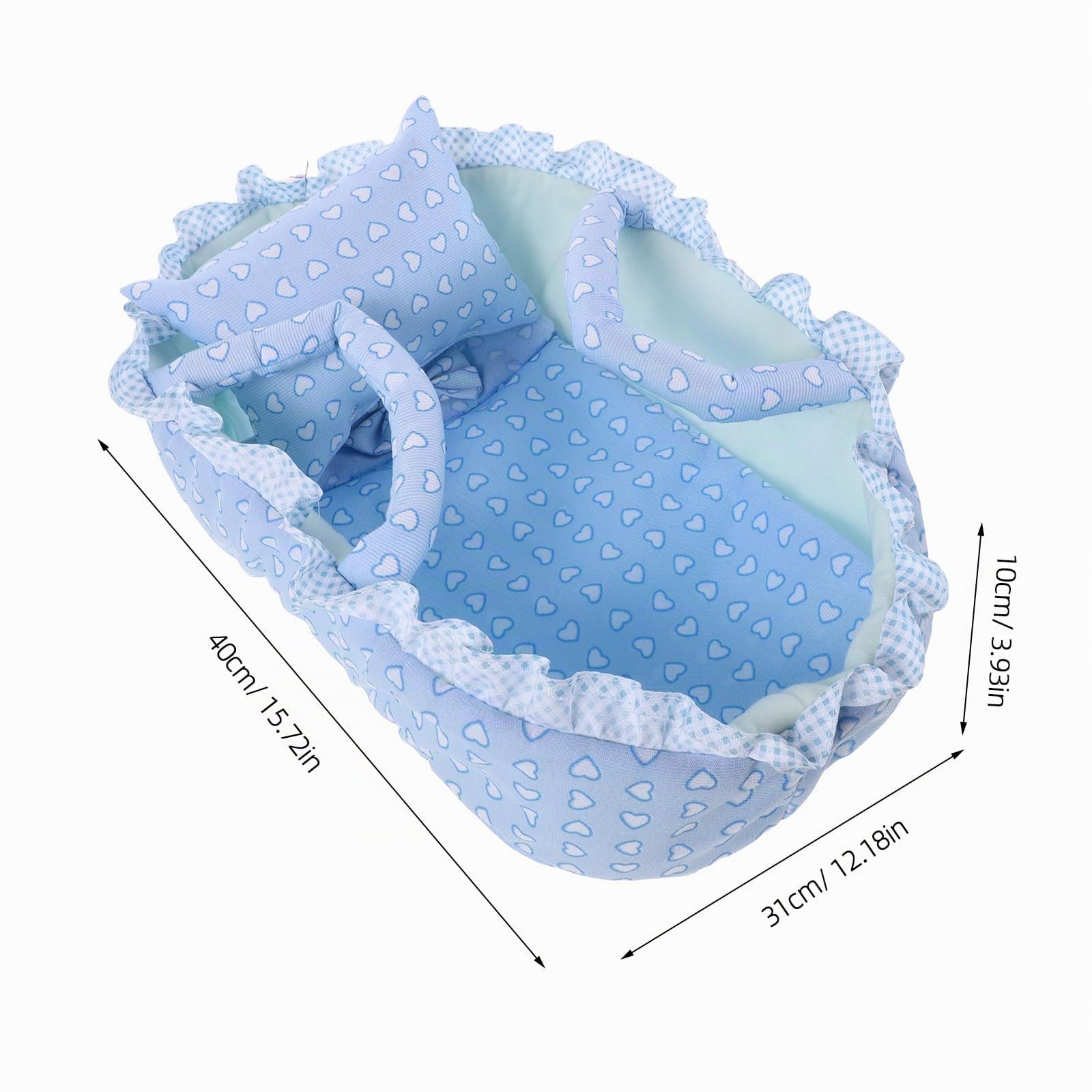 Gatuida Porte-bébé Reborn Berceau pour poupée Reborn - Station de puériculture pour poupées et Peluches de Moins de 35 cm - Joli Panier à Jouets avec poignée