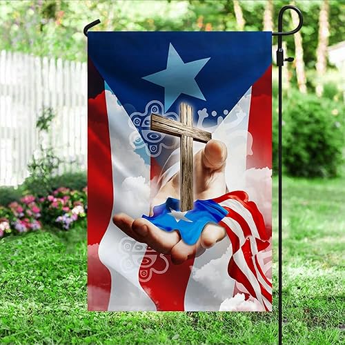 Miniatura 2 de Cruz cristiana bandera de Puerto Rico Bandera Cruz Cristiana Bandera de la mano de Dios Decoración Jesús sosteniendo su mano fuera Bandera cristiana