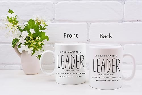 Miniatura 4 de QASHWEY Taza de café con texto en inglés "A Truly Amazing Leader is Hard to Encontrar", regalos de supervisor y mentor, liderazgo inspirador, taza