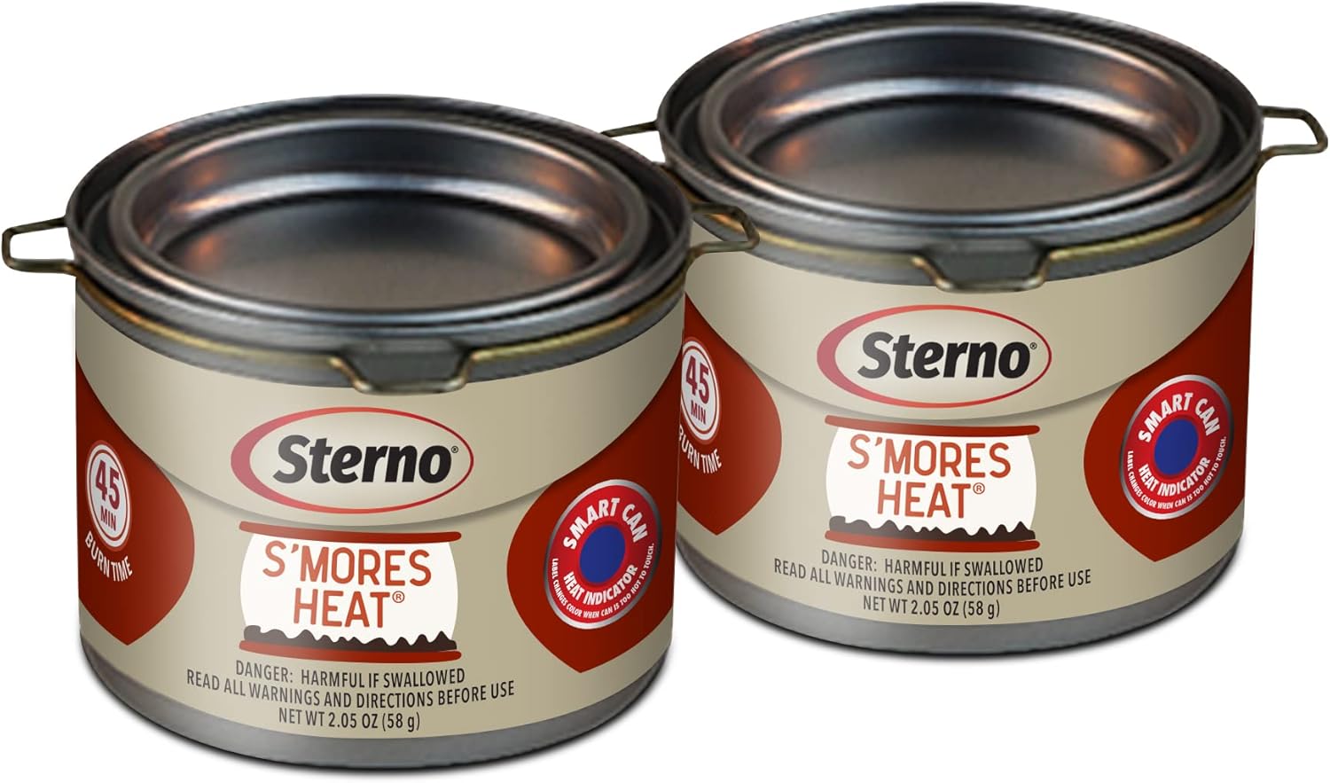 Sterno S'mores Heat Fuel Cans (2 Pack), Silver