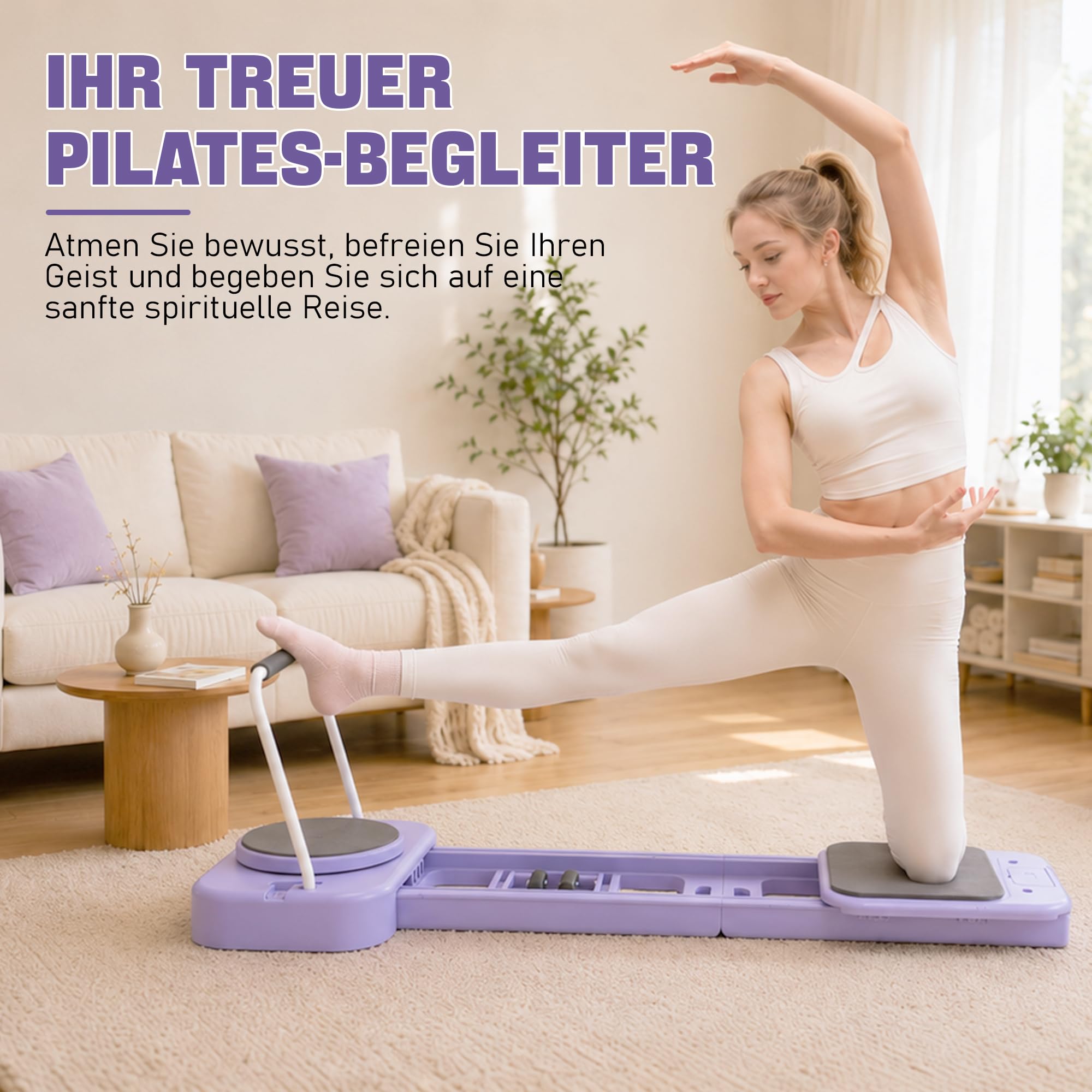 Northdeer Pilates Reformer, 2026 Upgraded klappbares Pilates Board | Multifunktionales 10 in 1 Pilates Set für Zuhause Fitness