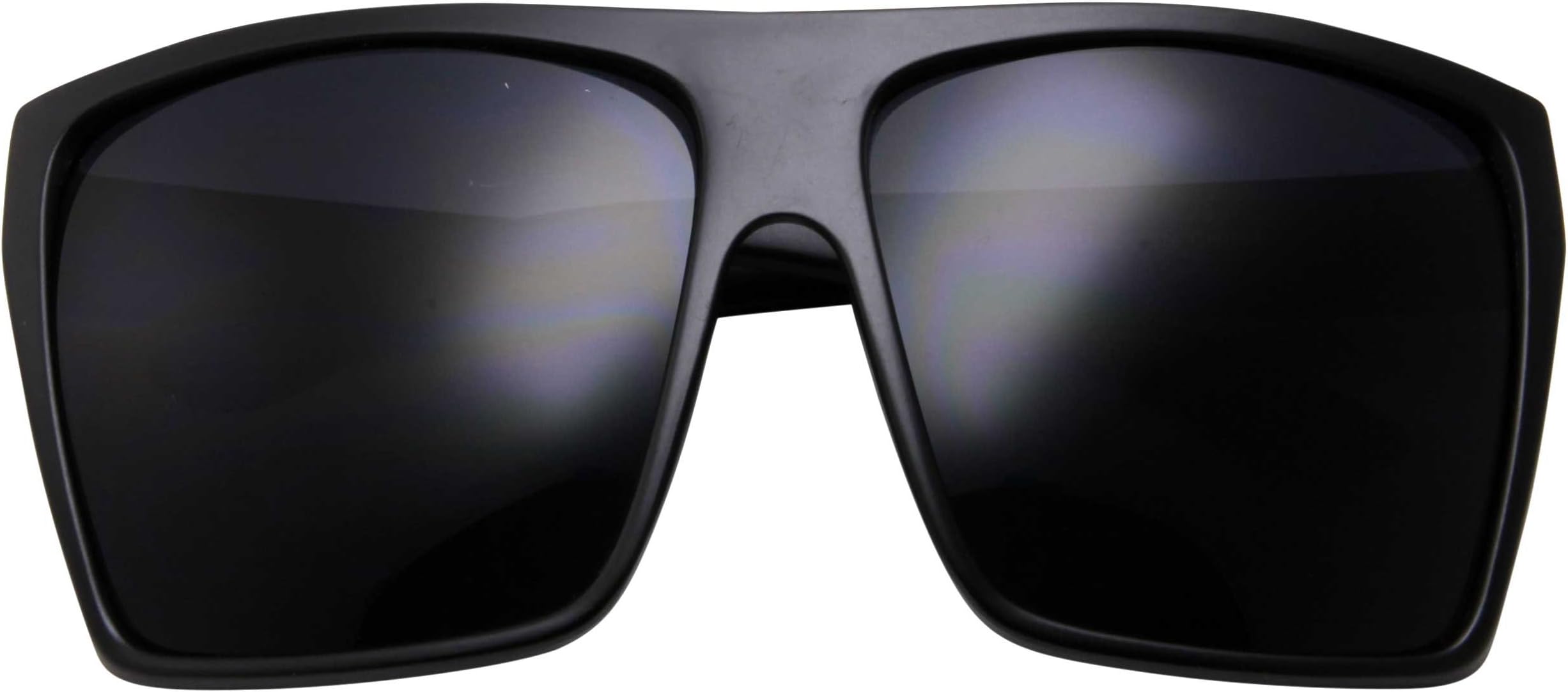 All Black Limo Dark Rectangular Flat Top Mob Oversized Sunglasses