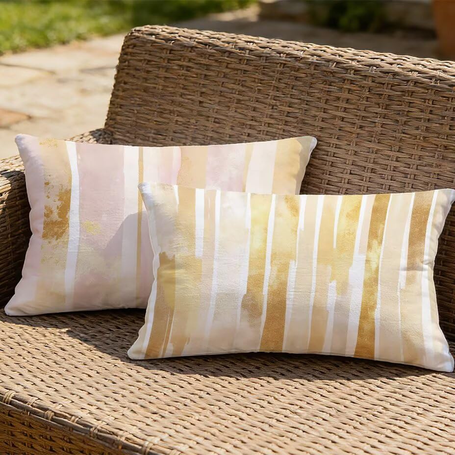 Housse de coussin imperméable 40x70 jaune pour protéger votre salon de jardin
