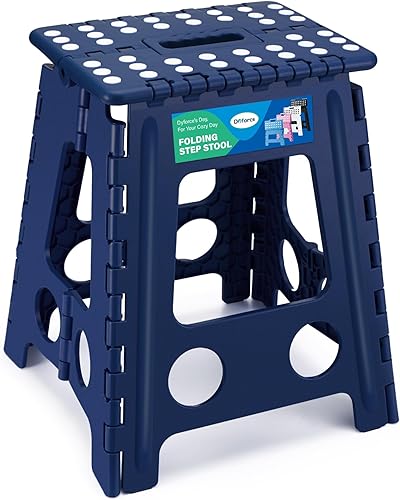Miniatura 164 de Dyforce Taburete plegable de 9 pulgadas, taburete para niños, taburetes resistentes para adultos, taburetes de pie compactos, taburetes ligeros para