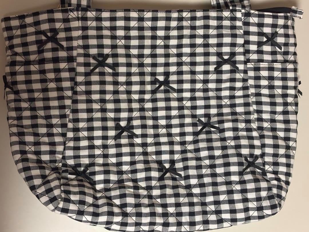 青木美沙子 m petit by misako ギンガムチェック キルティングトート