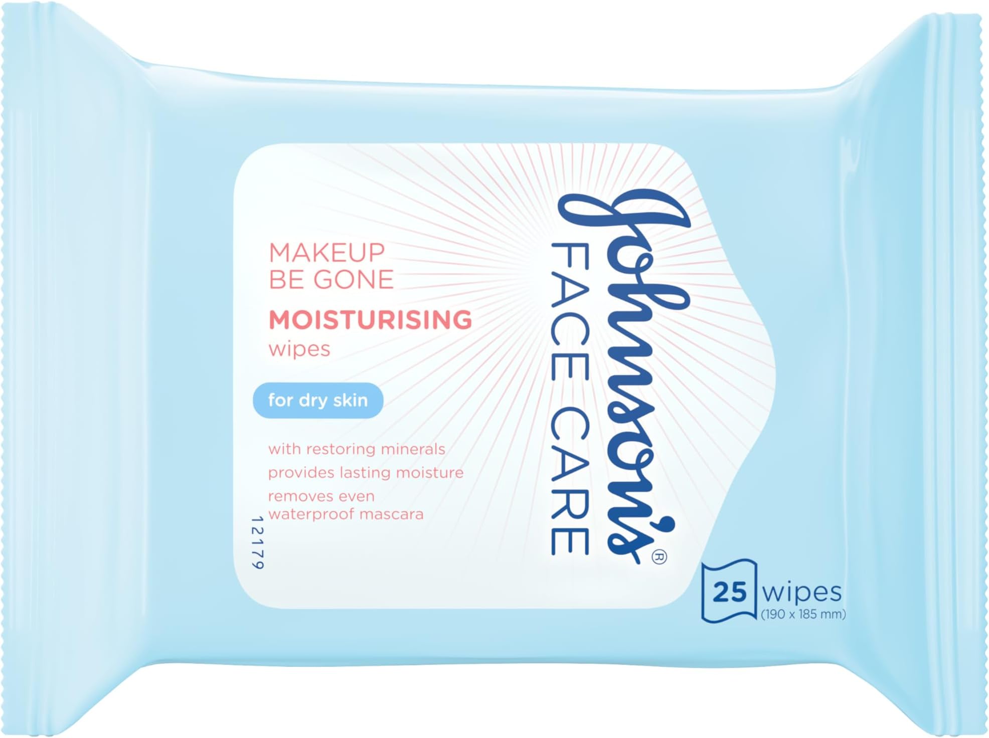 Johnson's Face Care Makeup Moisturising Wipes with coconut water, Pack of 25 Wipes, Packaging May Vary