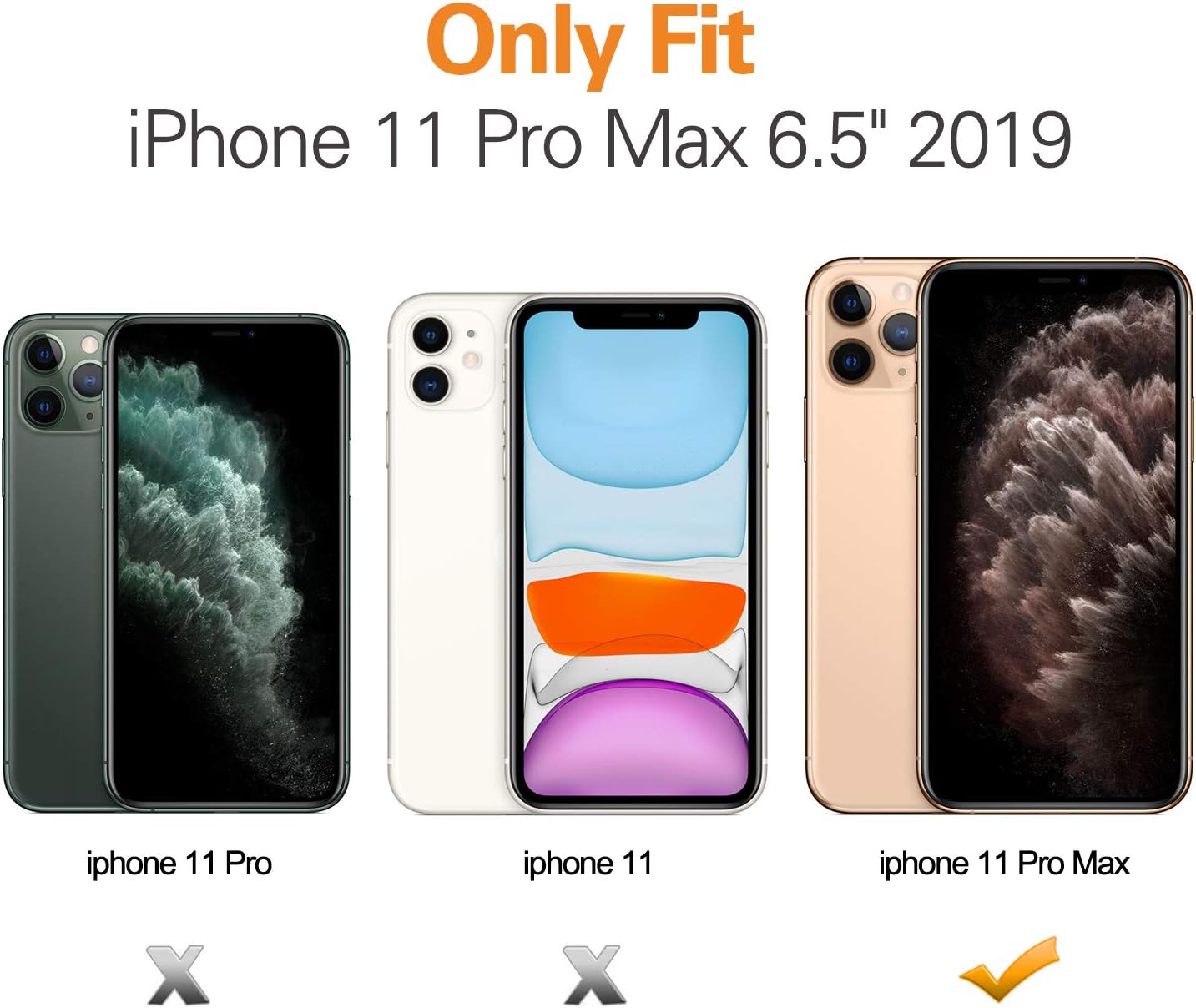 MoKo Compatible with iPhone 11 Pro Max Case, Anti-Yellow Slim Case Reinforced Corners TPU Bumper & Hard Panel Cover Fit Apple iPhone 11 Pro Max 6.5 inch 2019 - Crystal Clear