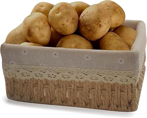 Cesta de picnic de algas marinas, cestas de madera para almacenamiento de aperitivos, cestas organizadoras para estantes, cesta para libros, boda,