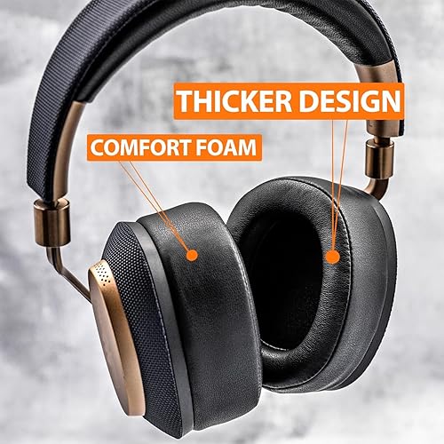 Miniatura 6 de PX - Almohadillas de repuesto TRANSTEK para auriculares Bowers & Wilkins PX, no compatible con PX7 S2 y PX8 (cuero proteico)