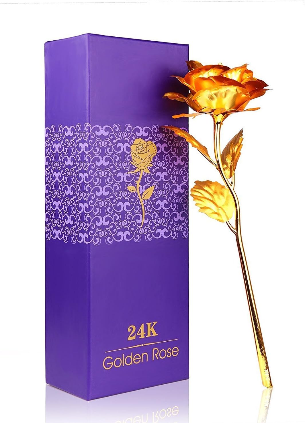 Youngine Creative 24K Gold Foil Rose Flower Full Blossom Presents