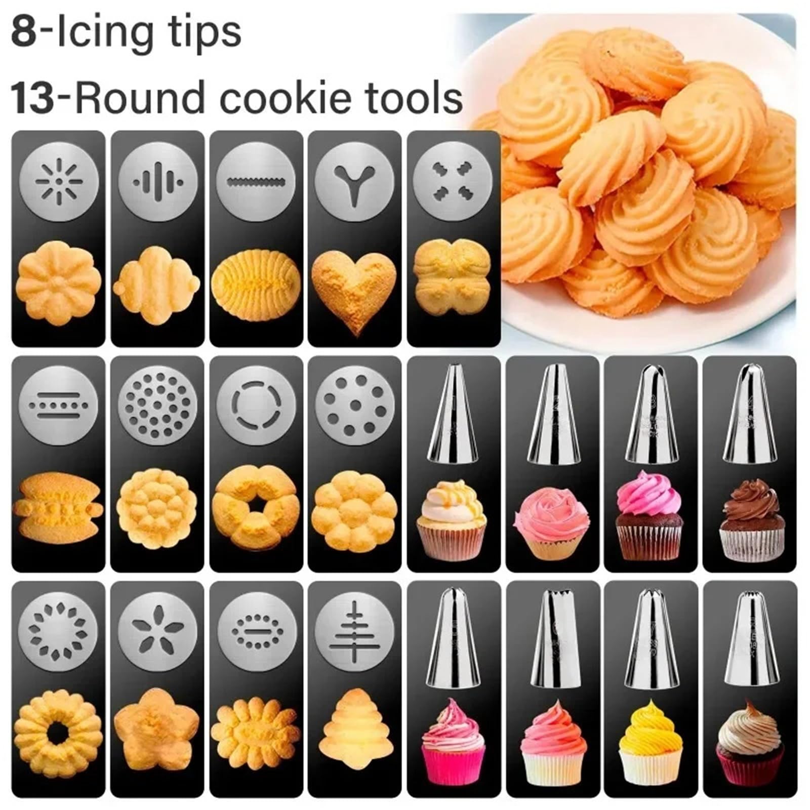 Kit de pistolet à biscuits en acier inoxydable