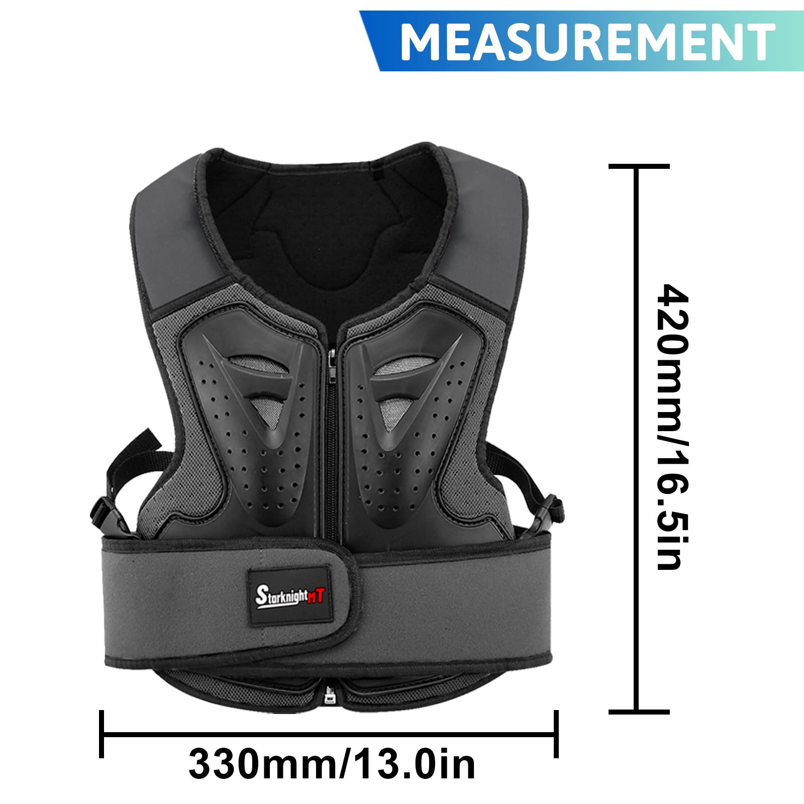 StarknightMT Protezione toracica da moto per bambini, per motocross, ciclismo, skateboard, sci, pattinaggio, fuoristrada