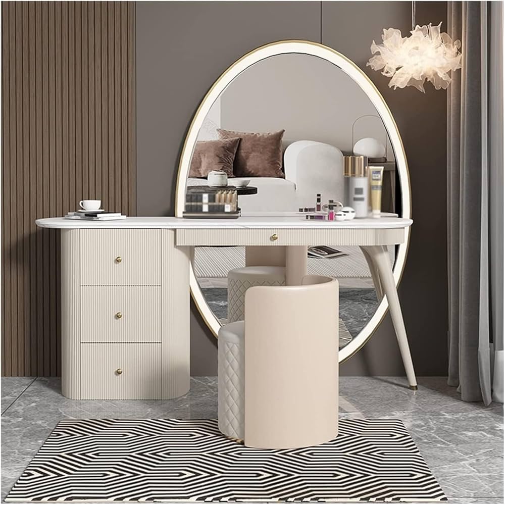 化粧台 化粧室 DRESSING TABLE WITH LIGHTS Dressing Table Set With LED Lights And Mirror, Makeup Vanity Table