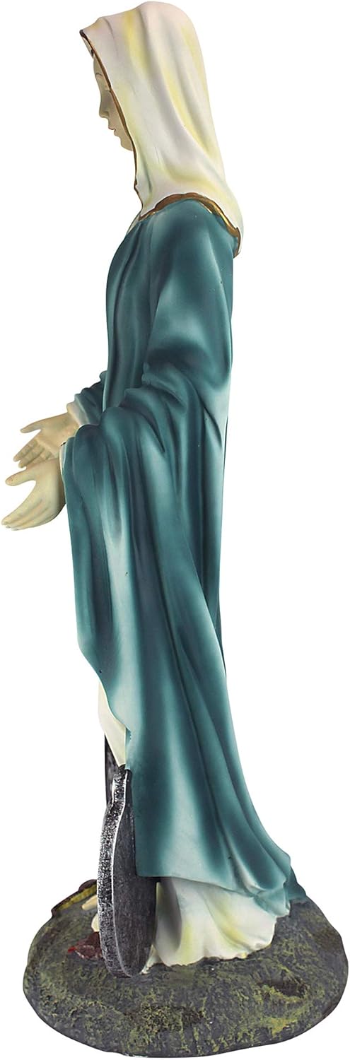 Design Toscano KY914 Miraculous Medal Madonna Italian Style Religious Garden Statue, 23 Inch, Polyresin, Full Color : Statues : Home & Kitchen