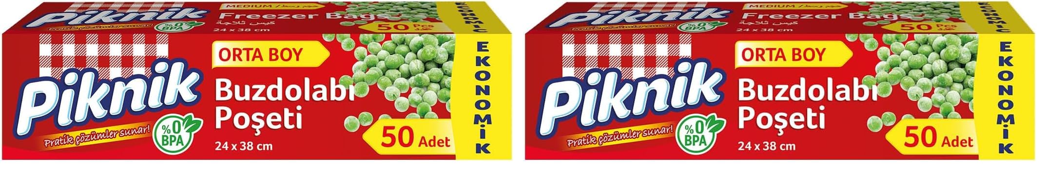 Piknik Buzdolabı Poşeti Ort Eko, 50'Li 2li paket