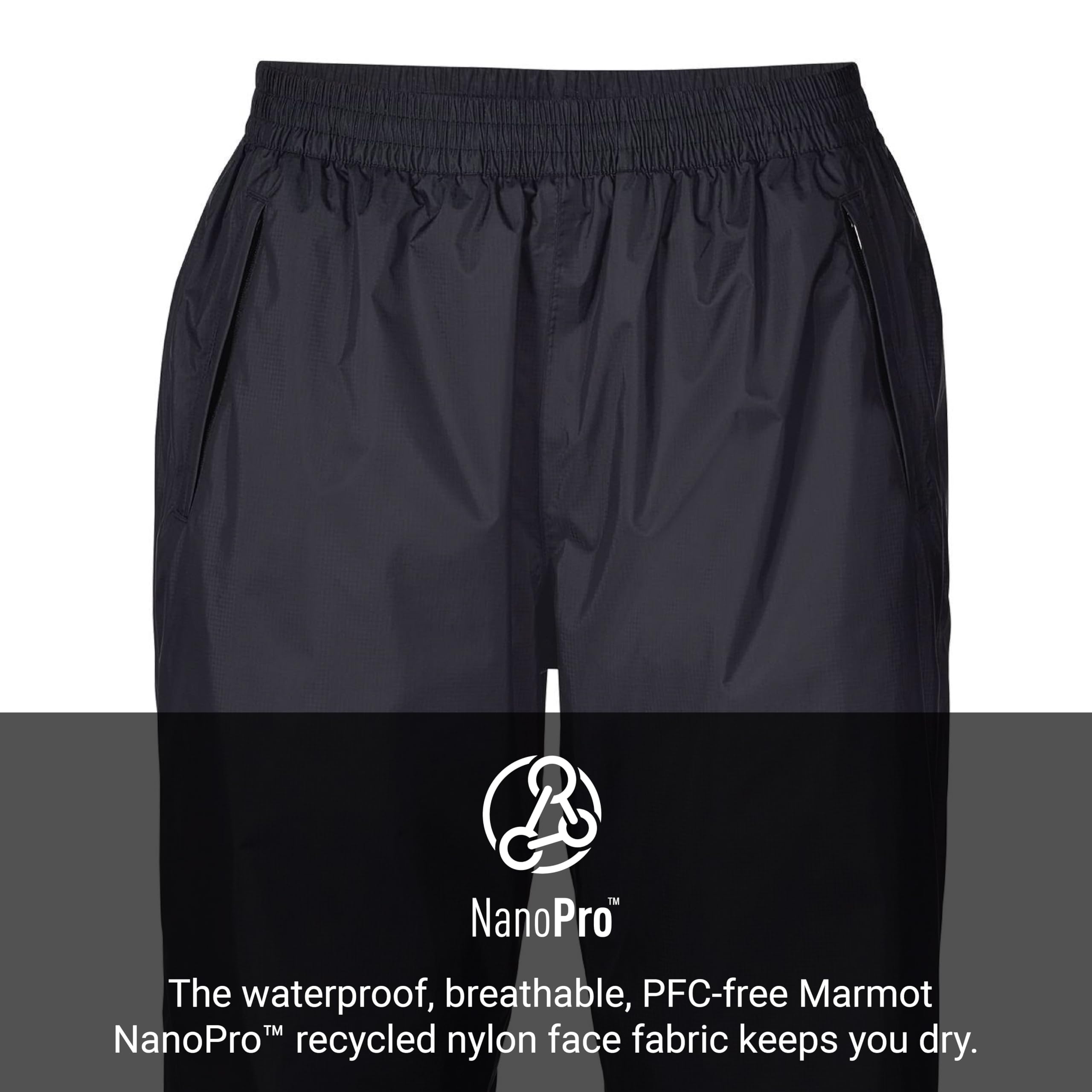 Marmot Wm's Precip Eco Pant - Pantalon de Pluie Hardshell, vêtement de Pluie léger, Coupe-Vent, imperméable à l'eau, Respirant - Wm's PreCip Eco Pant - Femme