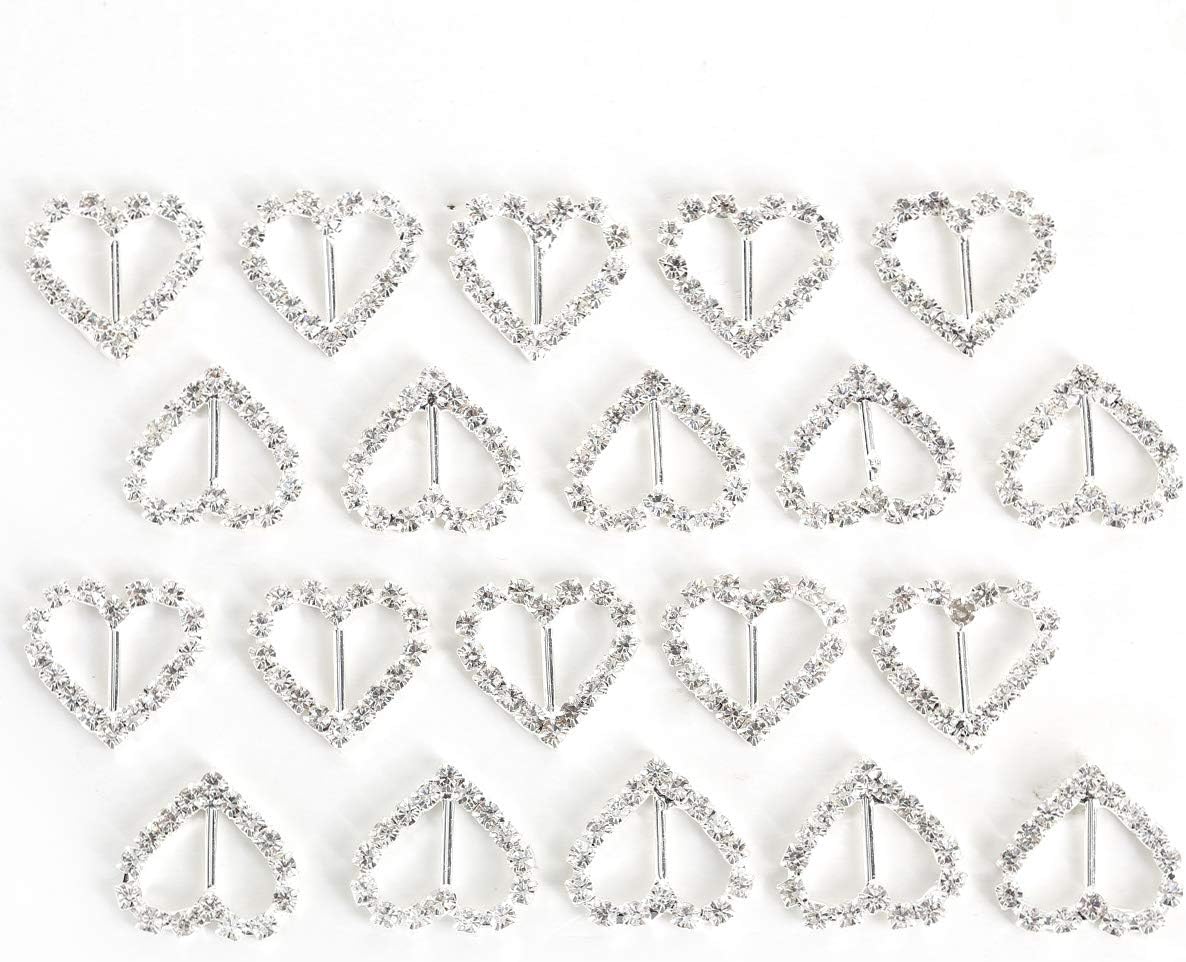 AKORD 20x Diamante Diamond Crystal Rhinestone Ribbon Buckles Sliders ...