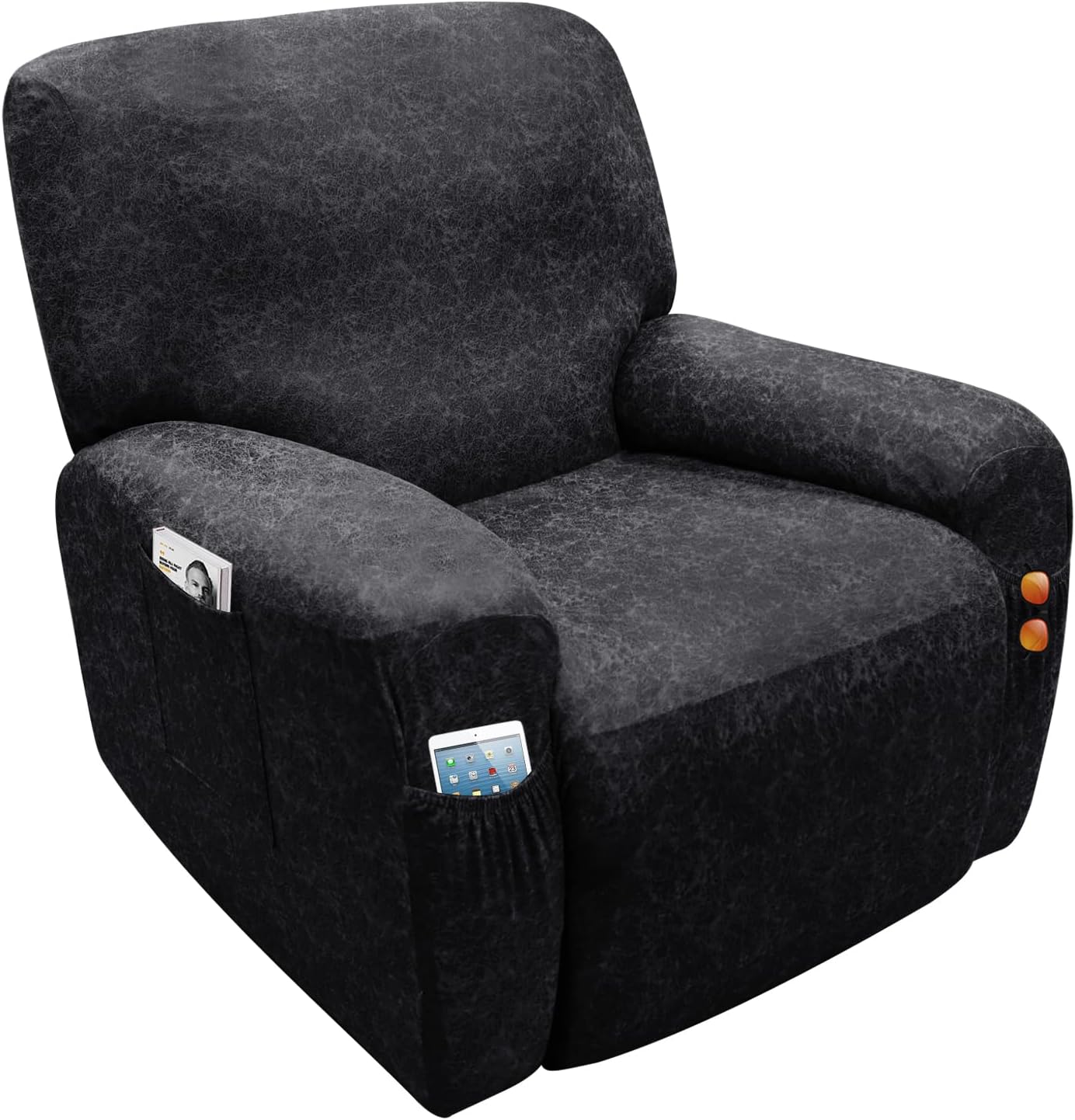 WINCREW ReclinerSlipcovers,4 Pieces，Faux Leather Non Slip