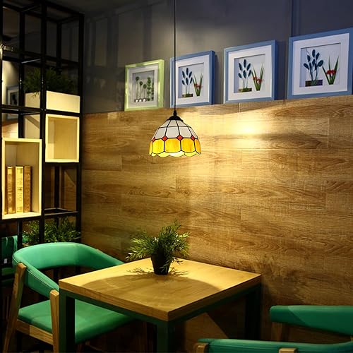 Miniatura 2 de HuisMier Tiffany - Lámpara colgante enchufable, mini luz colgante regulable con cable de enchufe e interruptor de atenuación de encendido, lámpara