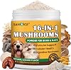 Cola de Pavo para Perros y Gatos, Bultos y Protuberancias, con MSM para Articulaciones de Cadera | 16 en 1 Polvo de Hongos para Perros con Reishi, Melena de León - Hongos para la Inmunidad, Cognición, Digestión, Salud del Hígado y Piel 1
