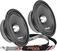 PRV Audio 2x 6MR250B-4 Slim 6.5" Midrange Bullet Speakers - 250W 4-Ohm Shallow Mount Car Door Audio + Exclusive Lanyard