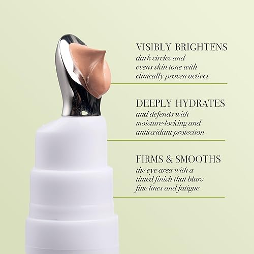 Miniatura 2 de Replenix Crema de ojos iluminadora teñida antienvejecimiento, 0.29 onzas líquidas, ácido hialurónico de grado médico para debajo de los ojos, ayuda