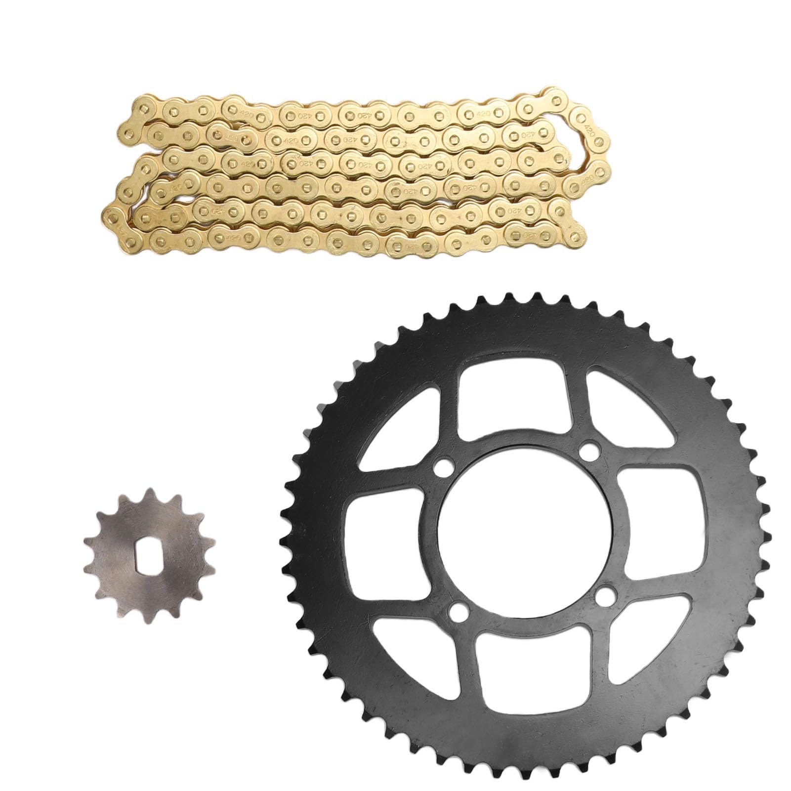 Yctze 420 Kettensatz, Ritzel und Kette Set, Stahl 14T 53T 96L for ATV Quad Bike Go Kart Pit Bike, Einfache Montage, Passende Zahnung