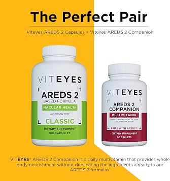 Viteyes AREDS 2 Capsules and Multivitamin AREDS 2 Companion, Single Daily Dose Eye Vitamins, 3 Month Supply
