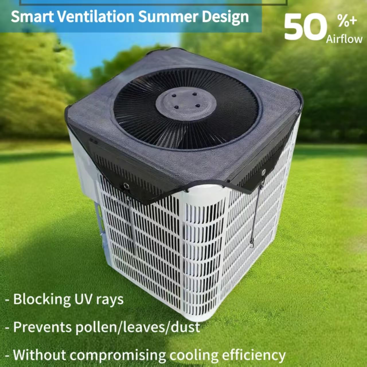 2 Pack 36x36 Inch AC Covers - Breathable Mesh Cover & Heavy Duty Waterproof Winter Cover for Outdoor Units, Universal Fit All-Weather Protection, Durable Oxford Fabric