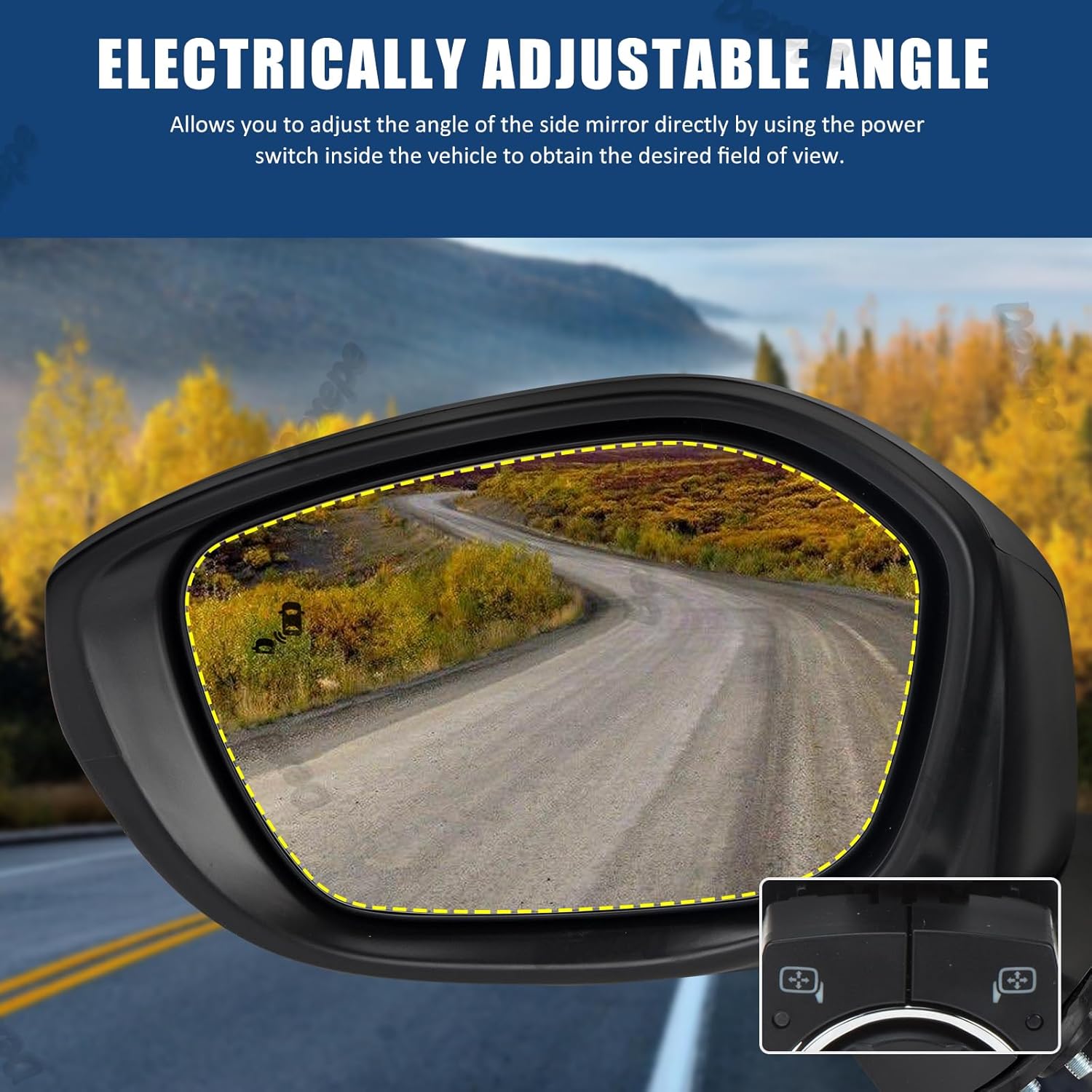 Driver Side Mirror Assembly Compatible with Honda Civic 2022-2025 Non-heated Power Adjustable Glass Manual Folding Replace 76258T20A01 HO1320350 Black (3Pin Left)