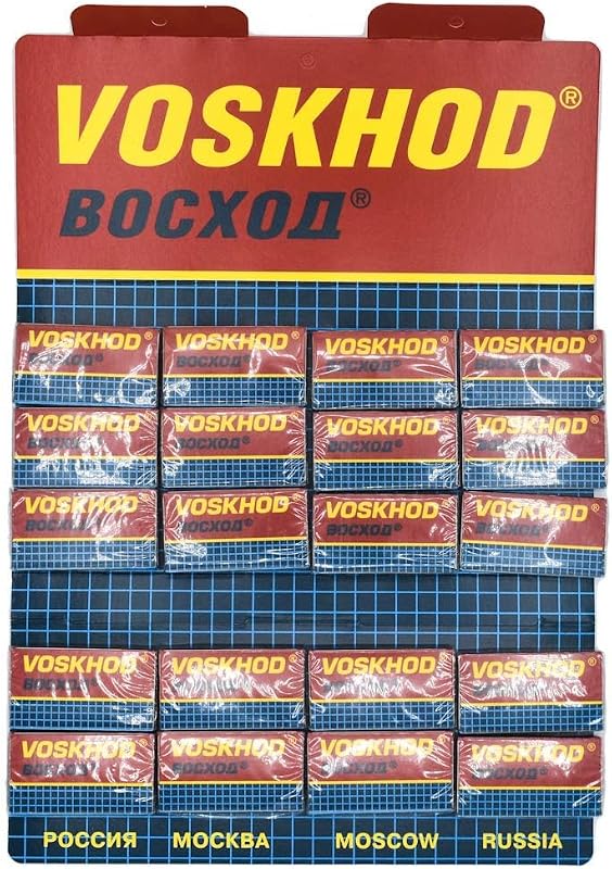Voskhod Lâminas para Barbeador de Segurança de Dois Gumes, Pacote com 100
