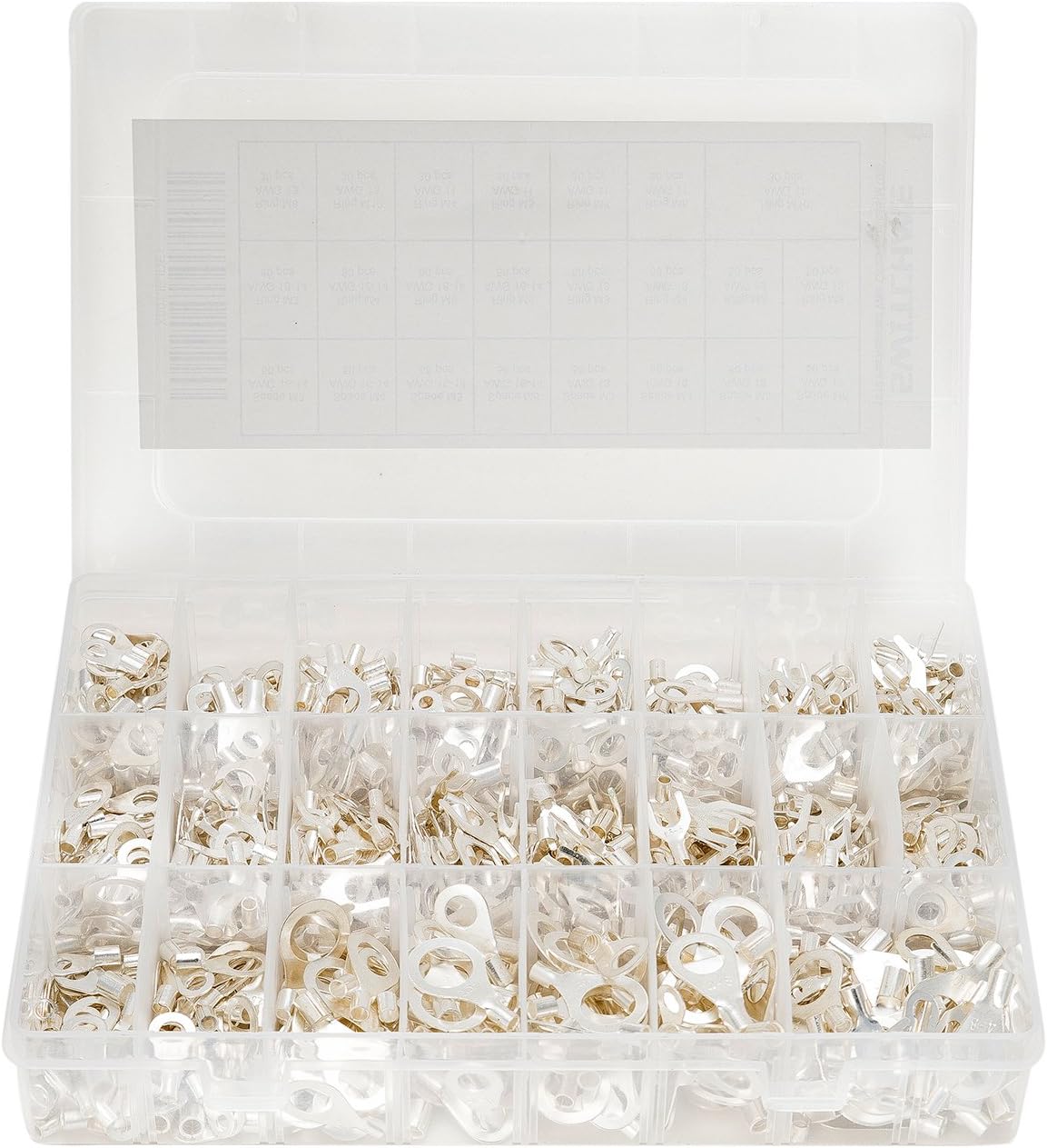 Terrans 1010 Pcs 23 in 1 Non-Insulated Ring Fork O-Type U-Type Terminals Tin-Plated Copper Terminals Assortment Kit Cable Wire Connector Crimp Spade Electric Wire Wiring Kit