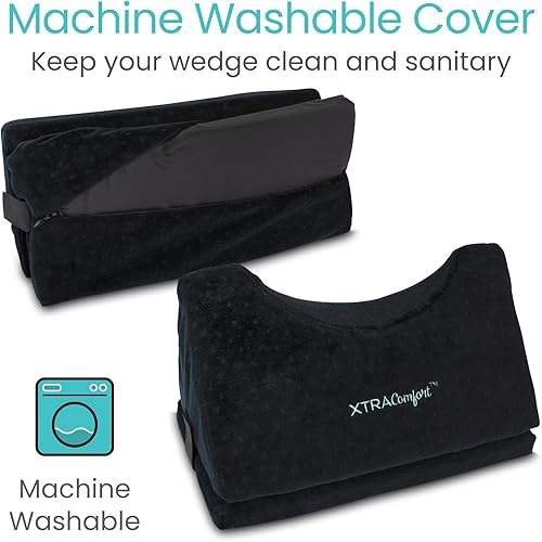 Miniatura 8 de Xtra-Comfort Almohada de cuña de tracción, cojín quiropráctico elástico para dolor de cuello y hombros, soporte para reposacabezas, espuma