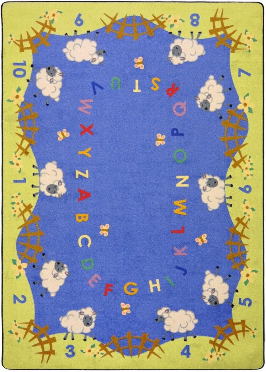 Joy Carpets Kid Essentials Infants & Toddlers Lamby Pie Rug, Multicolored, 7'8" x 10'9"