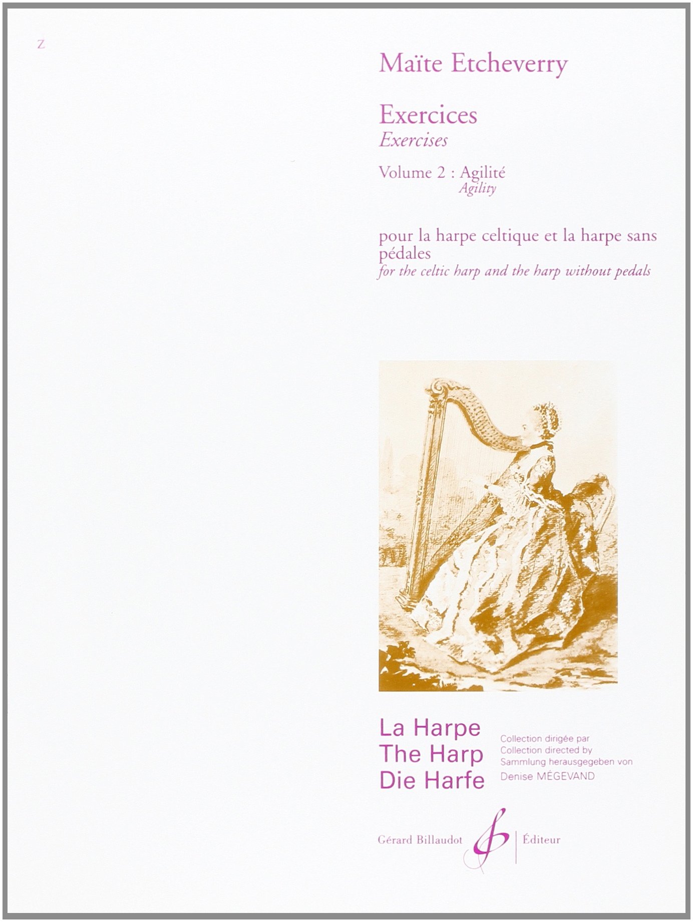 Exercices : pour la harpe celtique et la harpe sans pedales, Vol 2, Agilite