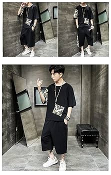 Amazon.co.jp: セットアップメンズTシャツハーフパンツ上下