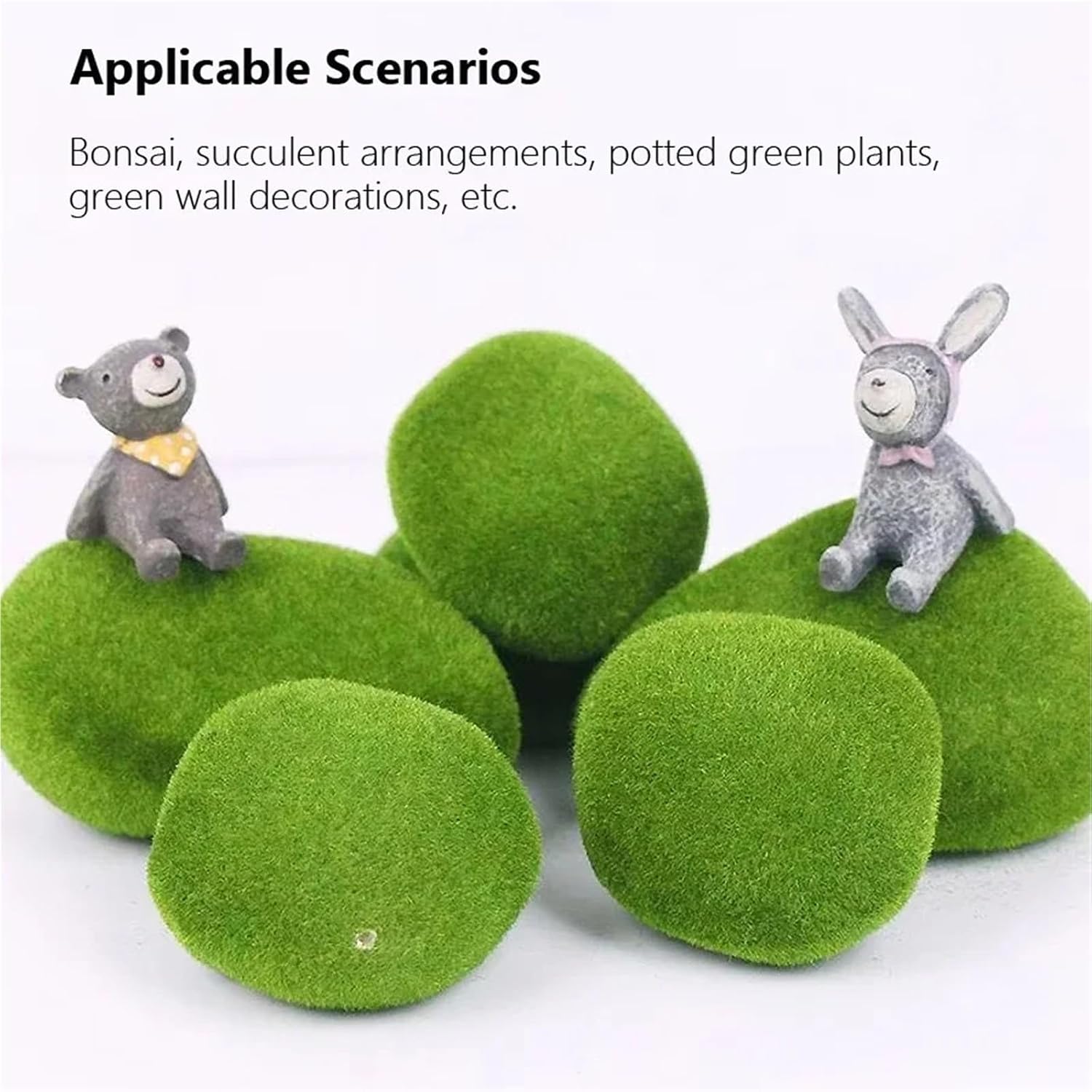 Artificial Moss Rocks Decorative 30 Pcs Artificial Moss Rocks Decorative, Green Balls, for Floral Arrangements Gardens and Crafting Display