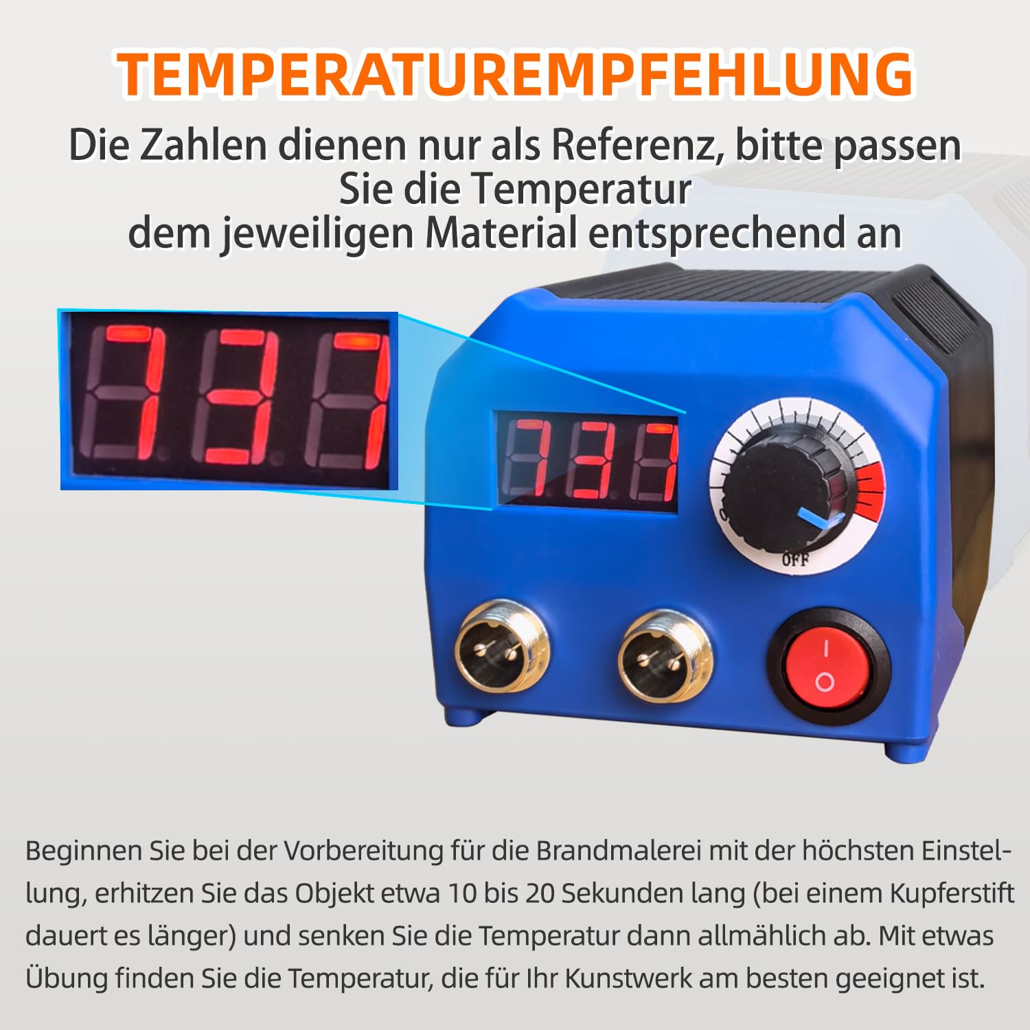 FIRElood LH55-T2-NS2 Holzverbrennungsset, Brandmalerei-Holzverbrennungswerkzeug-Set mit Brandmalerei-Maschine, 33 Drahtspitzen, 2 Holzverbrennungsstifte, einstellbare Temperatur 250–700 ℃