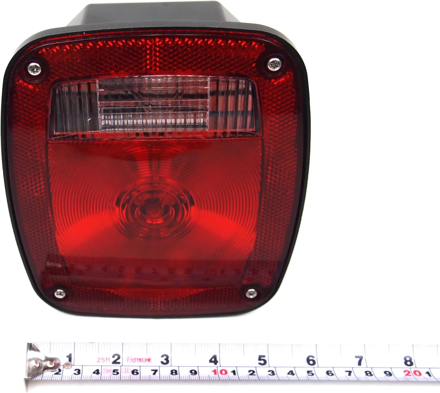 2PC Universal Truck/Trailer Tail Lights – DOT Approved Red & Clear Stop/Tail/Turn Signal Lights (Model HTL-T101) – 12V, 3-Stud Mount, Easy Installation