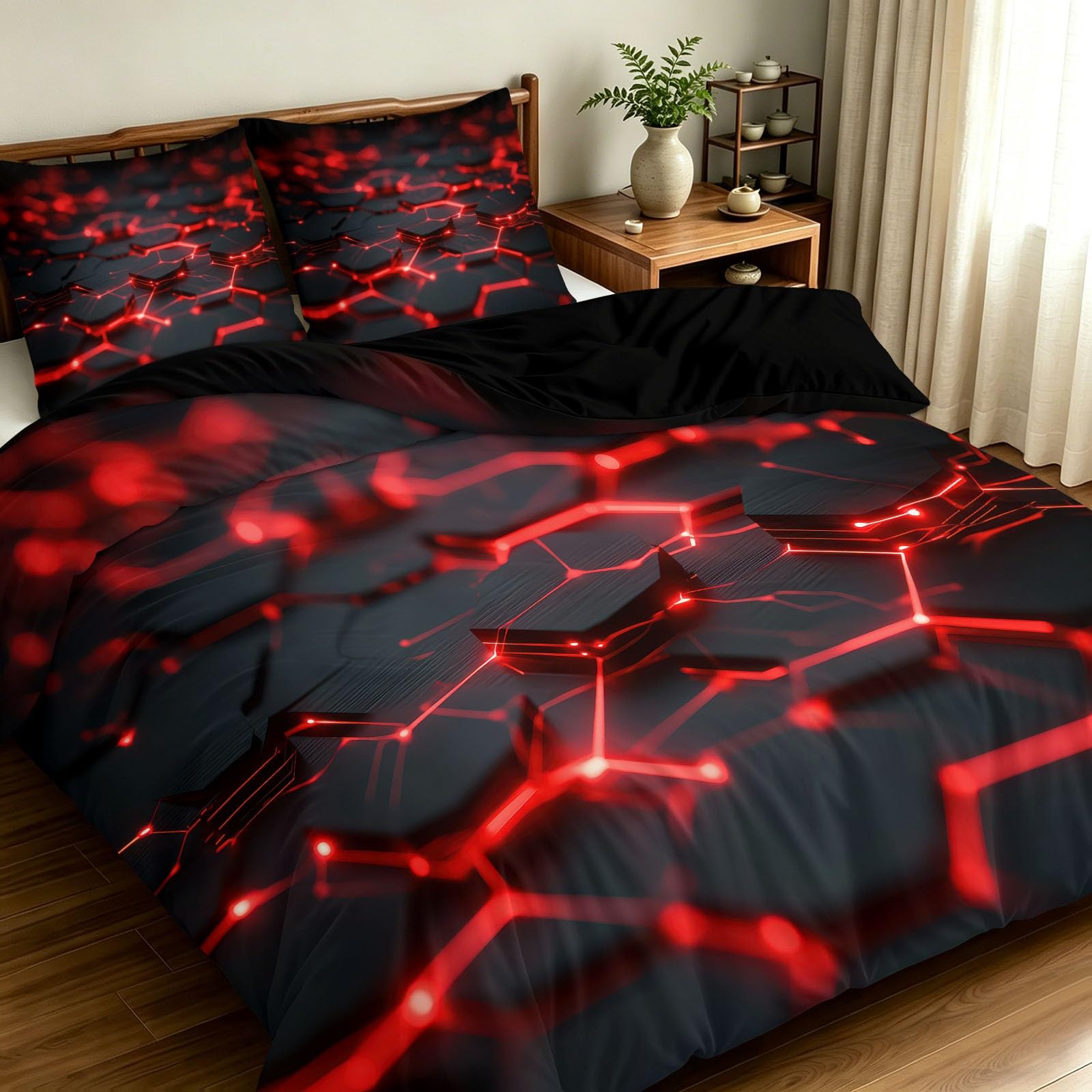 Housse de couette hypoallergique 200x200 réversible néon pour un sommeil sain