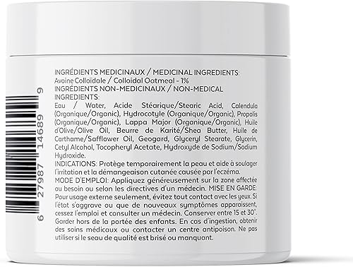 Miniatura 7 de Crema para eccema con avena coloidal orgánica, caléndula y propóleos, ungüento natural para aliviar el eccema facial y cuerpo. Alivio instantáneo de