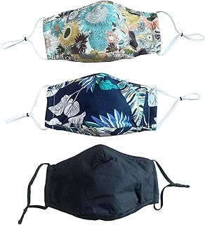 KEDMOT Reusable and Washable Face Mask, Reusable Cotton Masks With Adjustable Ear Loop for Women Man (mixcolor)