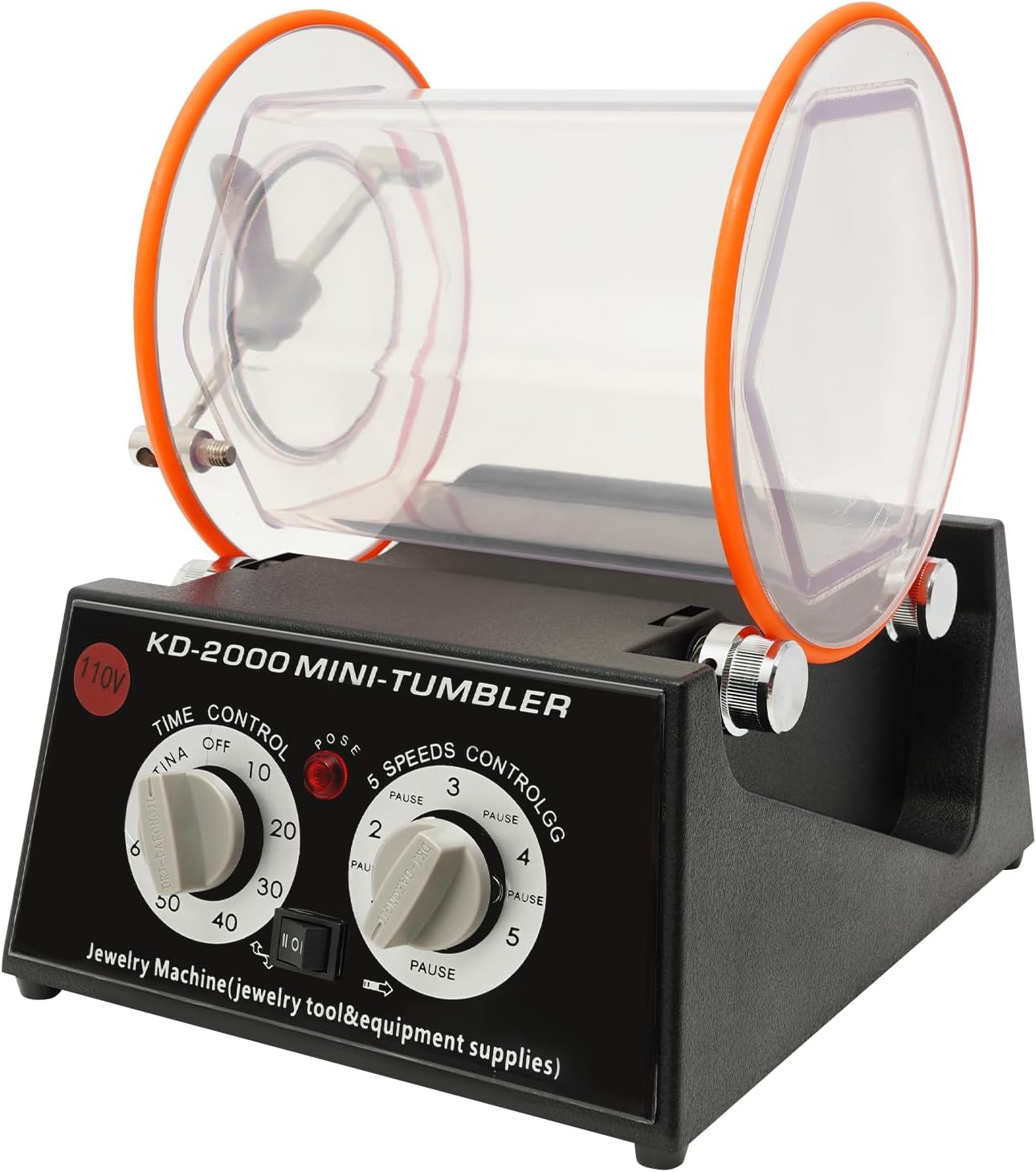 Jewelry Polisher Tumbler 11LB Rotary Tumbler with Adjustable Timer/Speed, 60W Surface Polisher Finisher for Jewelry Polishing Grinding Machine