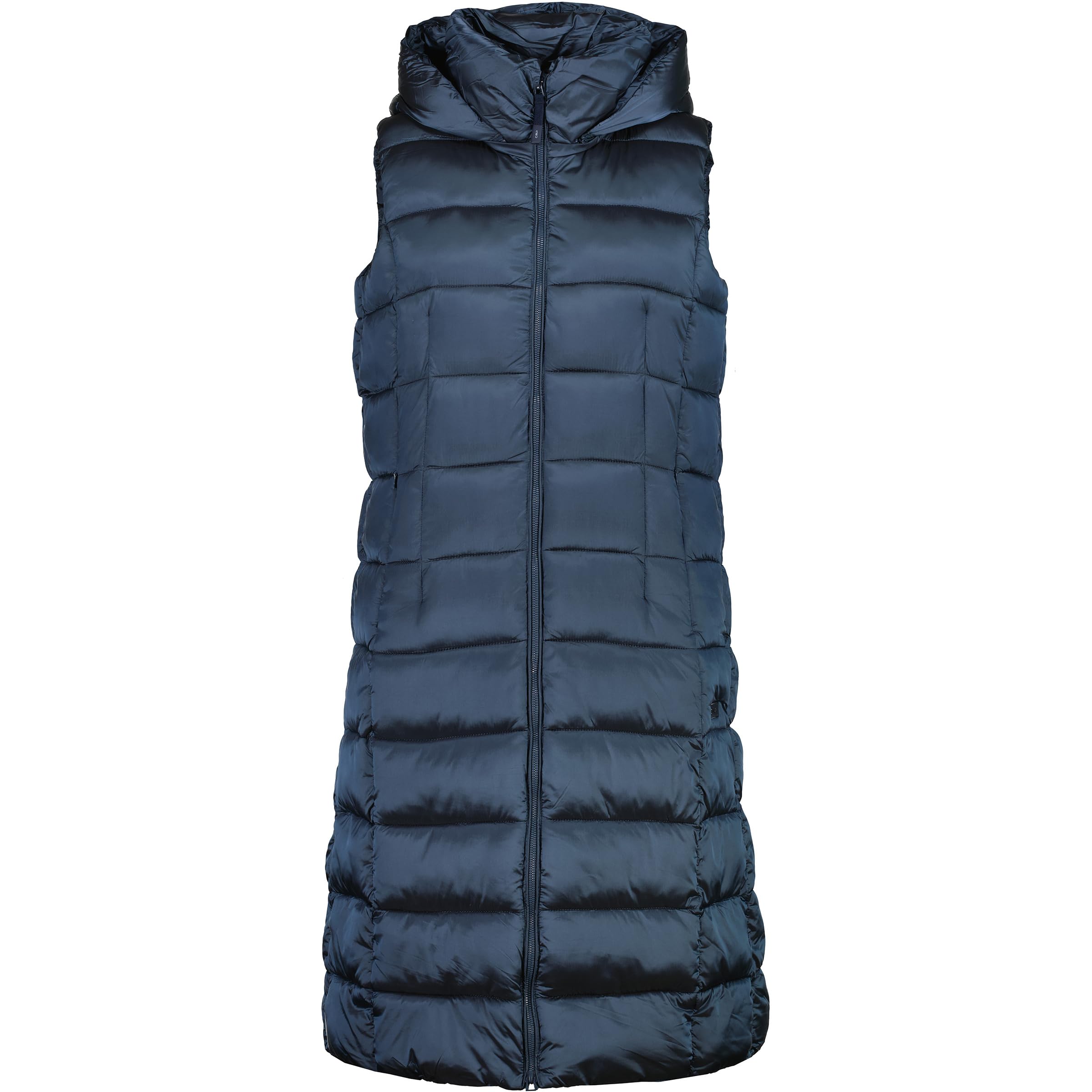 CMP Chaleco largo de nailon con capucha fija para mujer