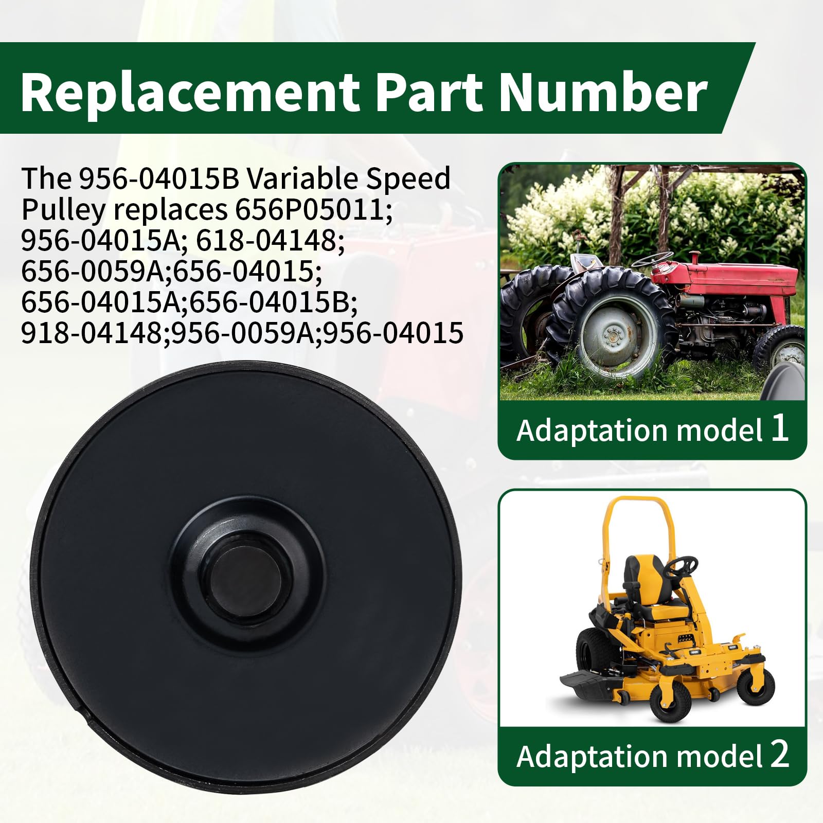 956-04015A Poulie de rechange à vitesse variable pour tondeuse à gazon 956-04015A 956-04015 656-0059A 656-04015 656P05011 – Convient pour R yobi, M TD, Yard-Man, Troy-Bilt, Yard-Machine, Cie
